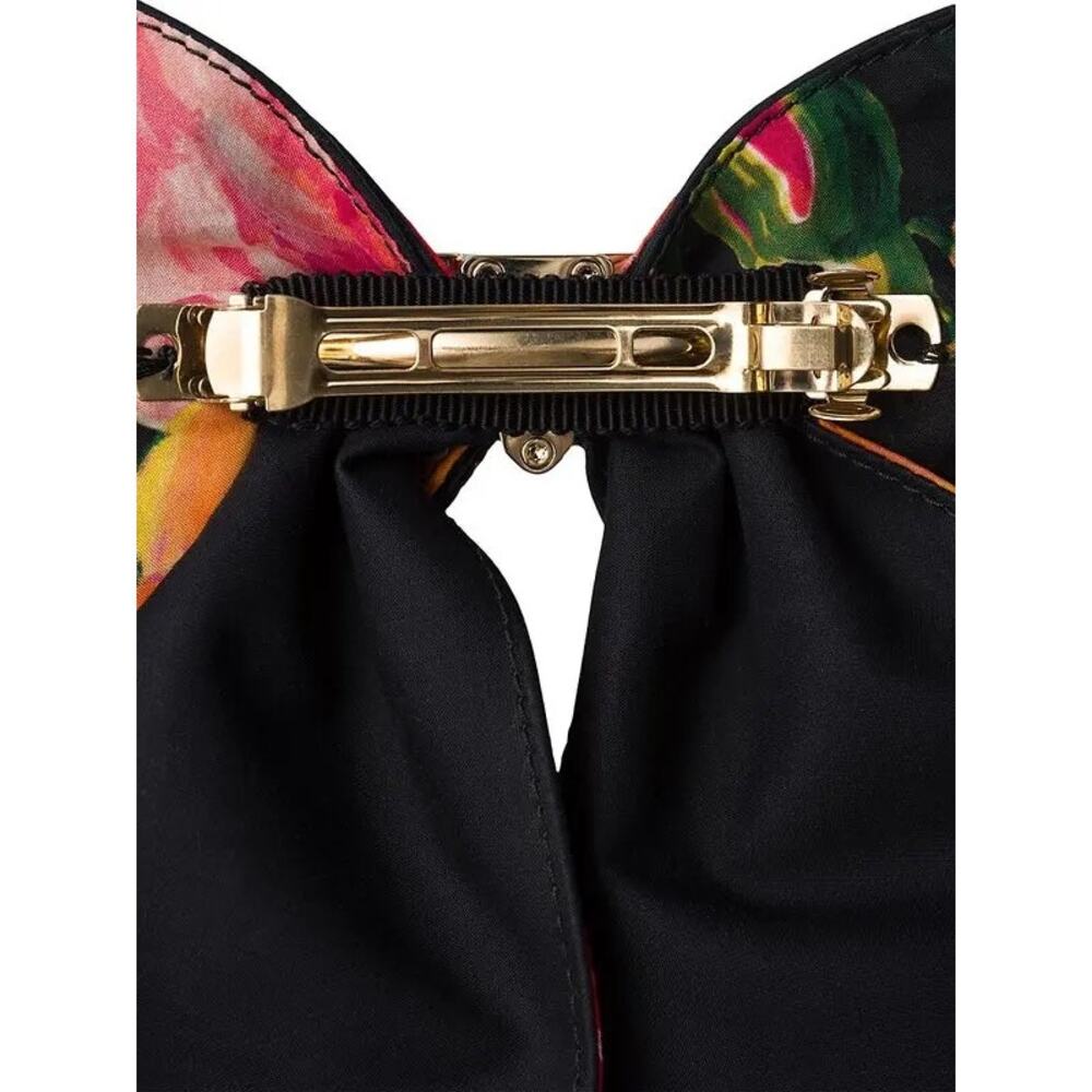 PRADA Floral Bow Fabric Hair Clip NIB - Picture 2 of 7